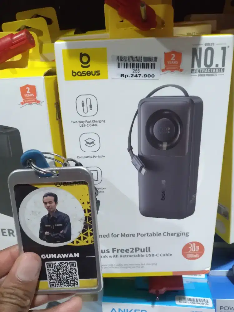 Power bank BASEUS Retractable ATLANTIS DAHSYAT
