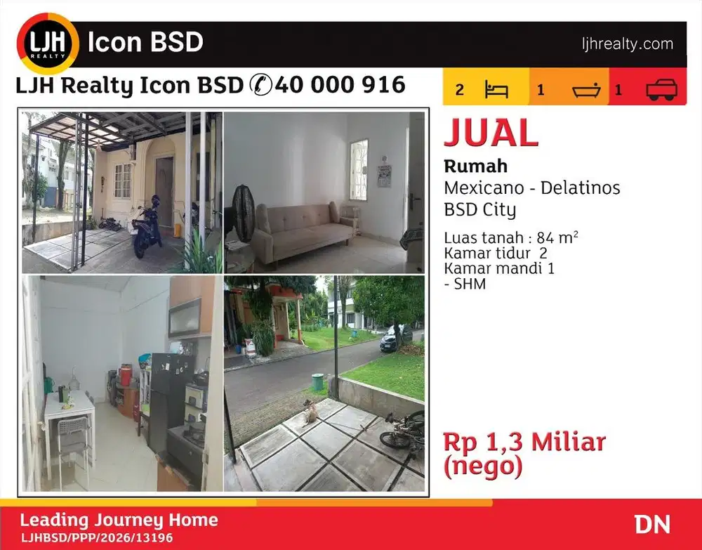 Jual Murah Rumah di BSD Cluster Mexicano Delatinos