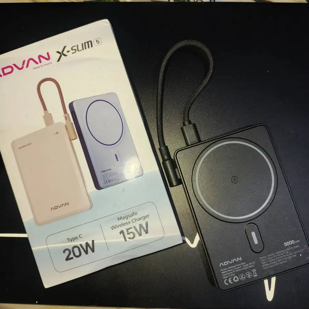 ADVAN Wireless Powerbank Xslim5 5000mAh Nett