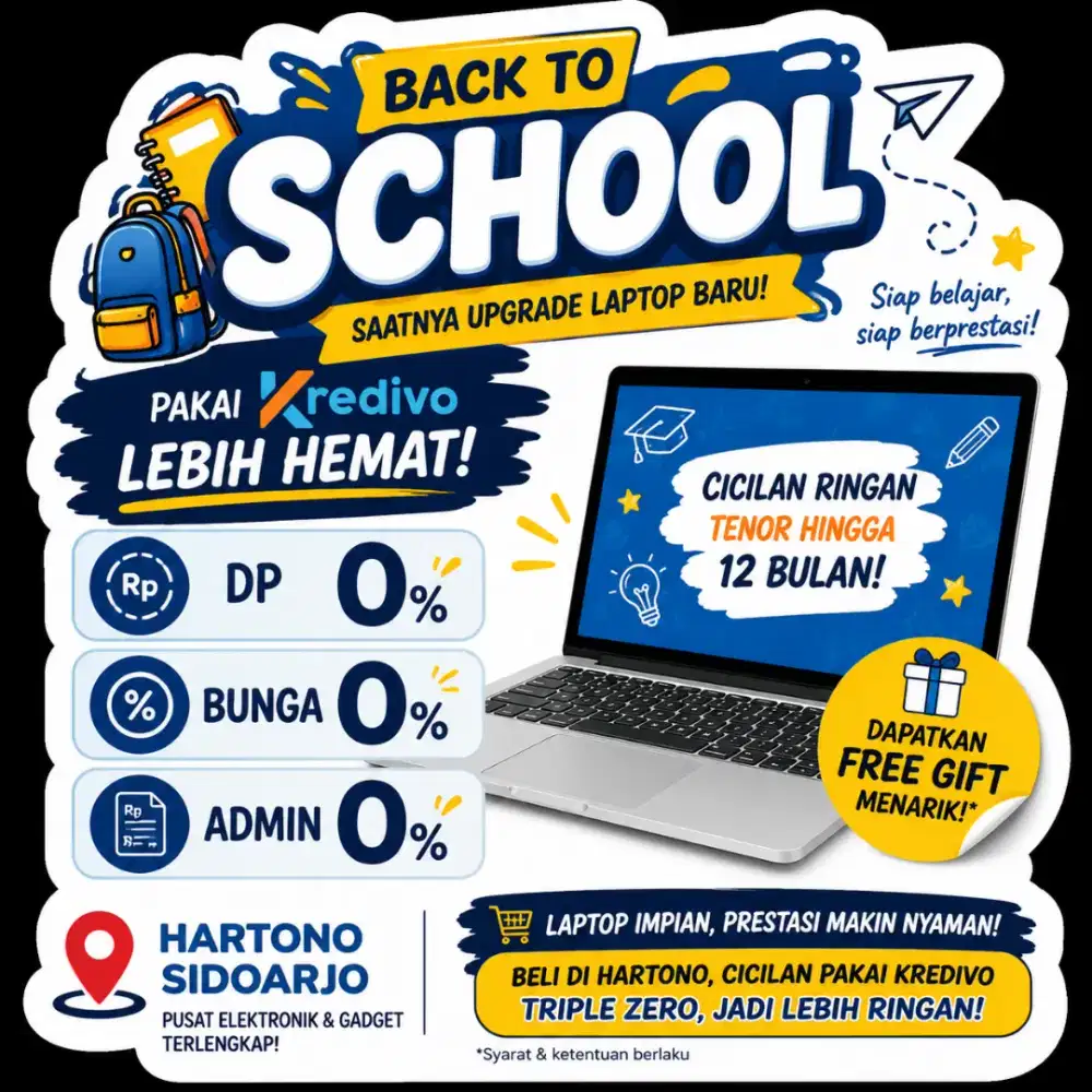 Laptop Baru Cicilan Kredivo DP 0% Bunga 0% | Hartono Sidoarjo