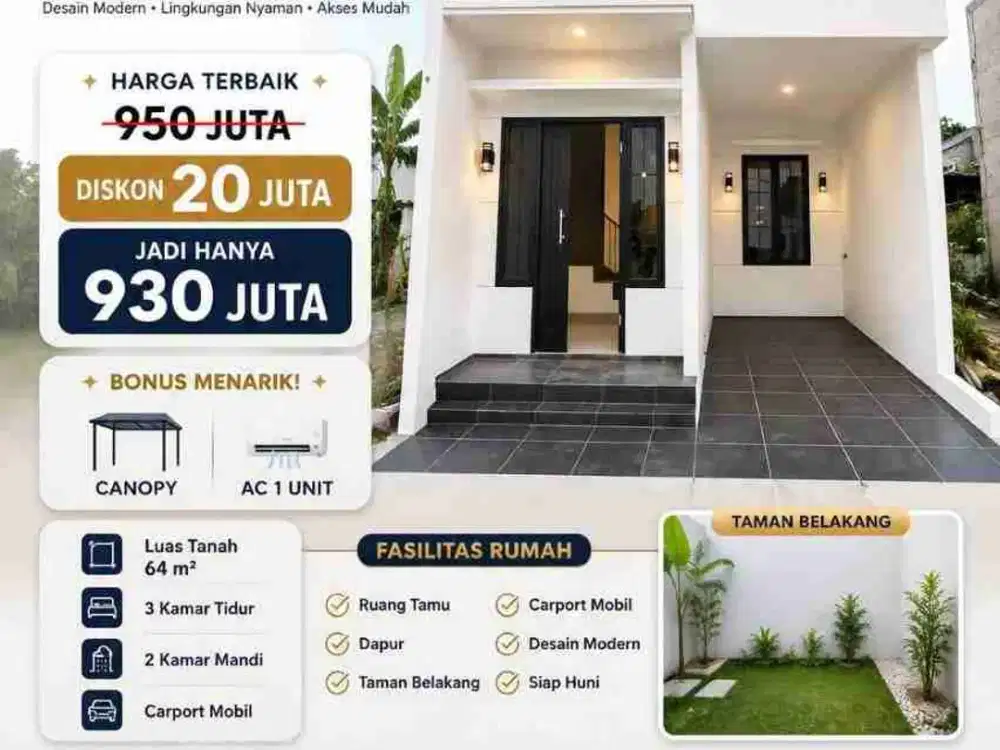 (HOT) Jual Rumah Baru Murah cluster di Kalisari Pasar Rebo Jakarta Timur Bisa KPR dijual