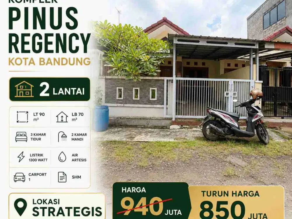 Dijual cepat rumah 800 Jutaan di Komplek Pinus Regency, Kota Bandung