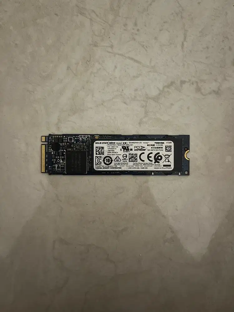 SSD KIOXIA TOSHIBA BG4 512GB NVMe M.2 2280 PCIe Gen3 Original Bekas
