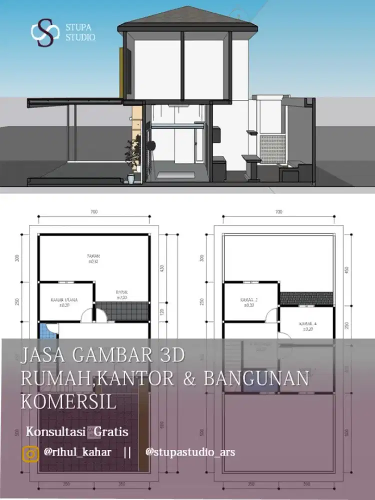 Jasa Gambar Desain Rumah dan bangunan komersial lainnya