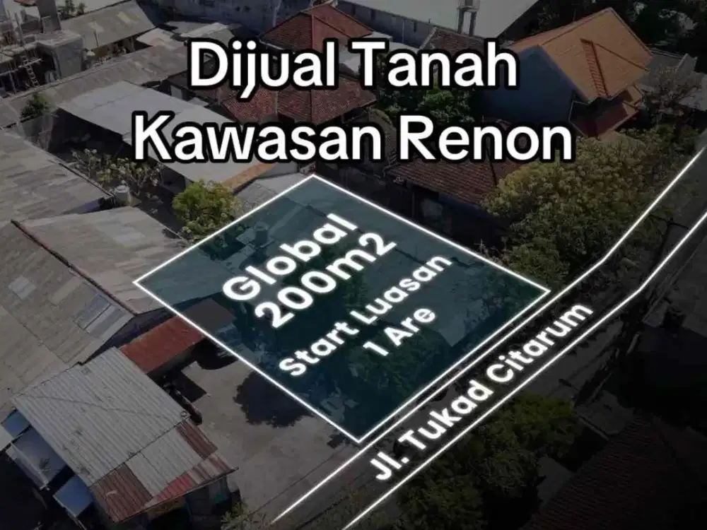 SALE Tanah 100m² Jalan Tukad Citarum Renon