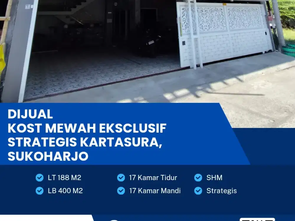 Dijual Kost Mewah Eksklusif Lokasi Strategis Kartasura, Sukoharjo Luas 188m2