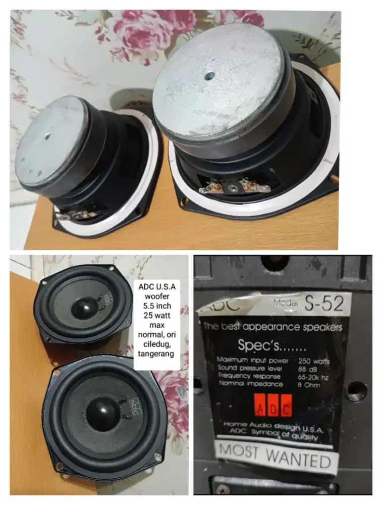 speaker woofer ADC U.S.A 250 watt 2 biji ciledug tangerang