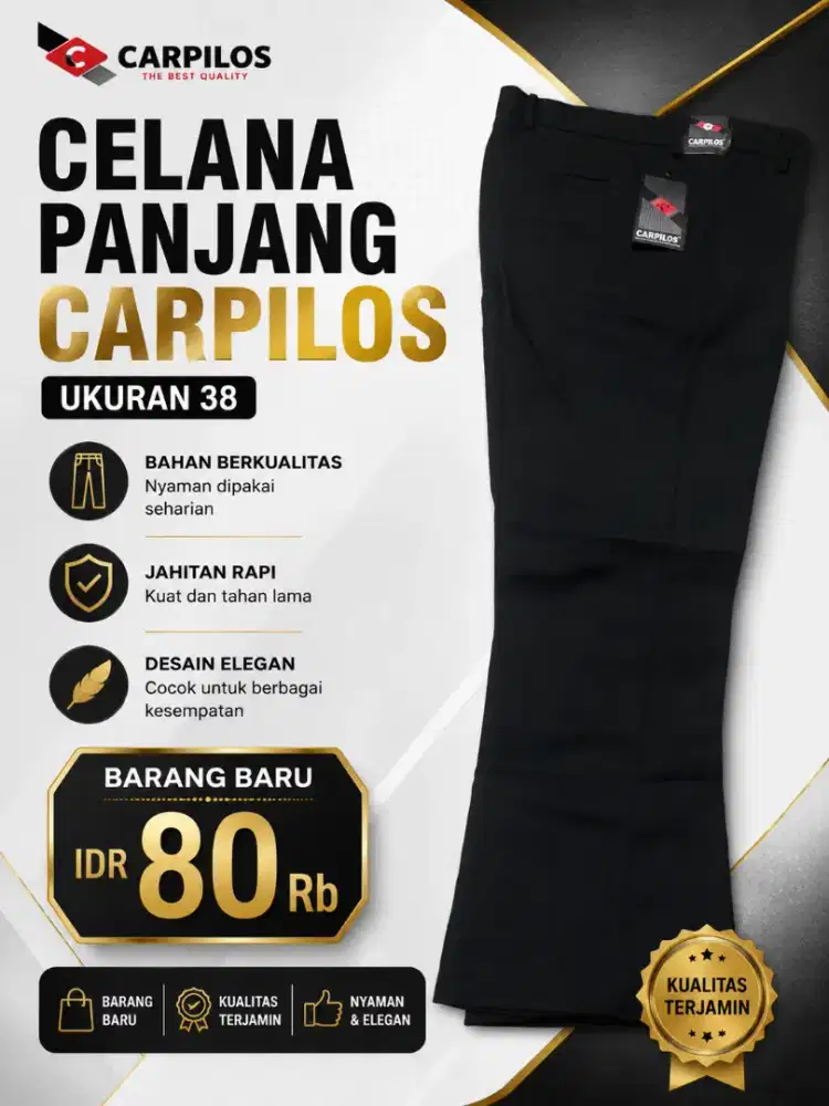 Celana panjang hitam ukuran 38