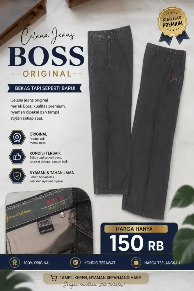 Celana Jeans merk boss ukrn 34