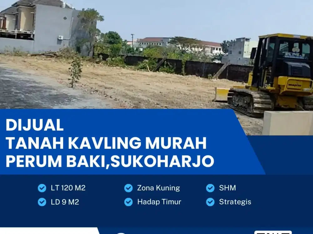 Dijual Cepat Tanah Kavling Perum Lokasi Strategis Baki, Sukoharjo Luas 120m2 BU!!