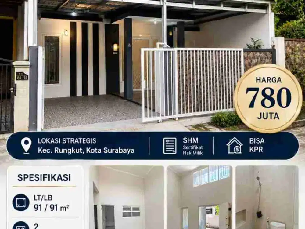 RUMAH MURAH GRAND SEMANGGI RUNGKUT MERR DEKAT WONOREJO, PANDUGO, RUNGKUT ASRI, PENJARINGAN