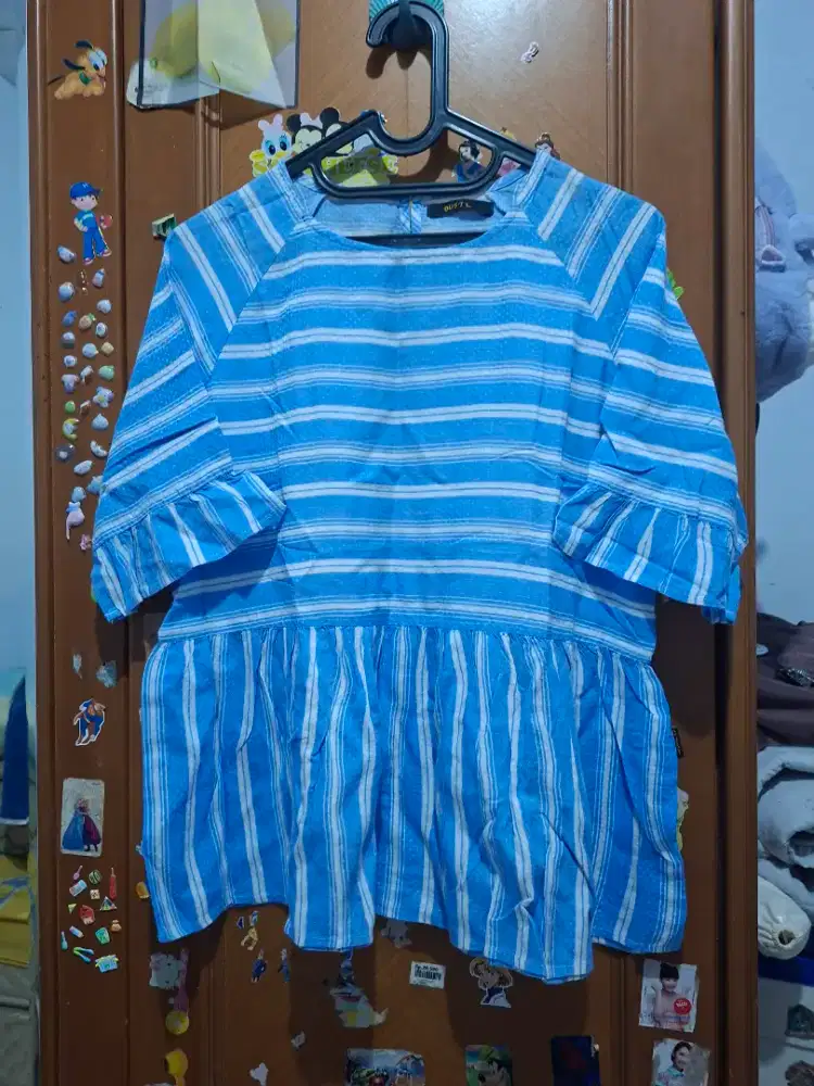 Atasan biru stripe