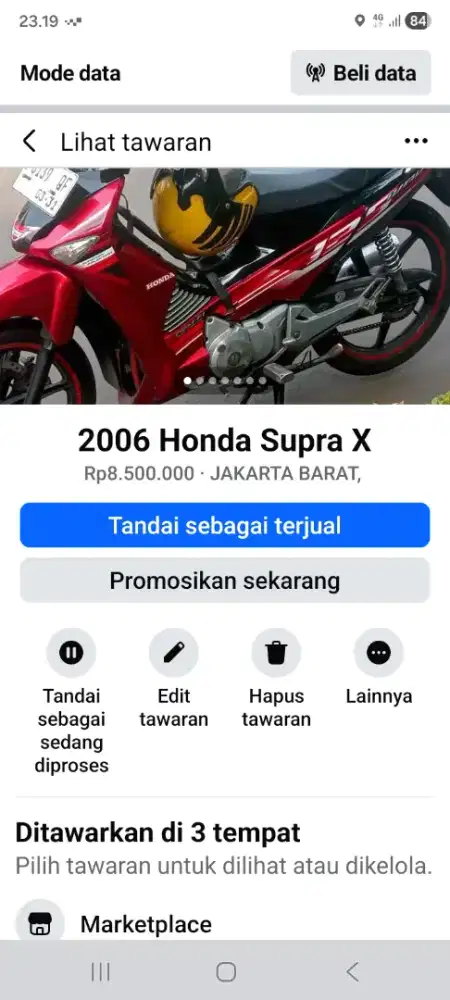 Supra x 125 Jual motor kesayangan
