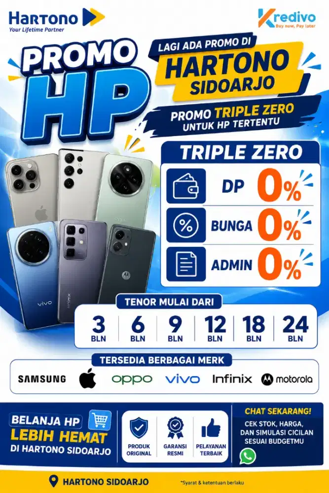 Promo HP Cicilan Kredivo DP 0% Bunga 0% | Hartono Sidoarjo