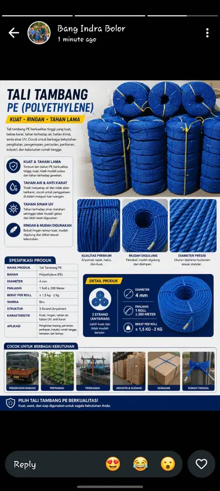 Tali tambang 4 mm