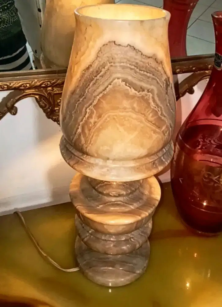 Lampu Hias Batu Alam Onyx Asli