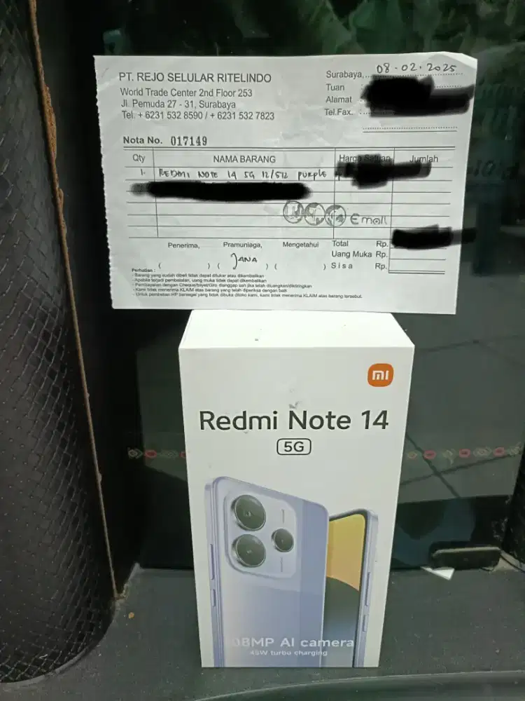 Hp REDMI NOTE 14 garansi 5 G