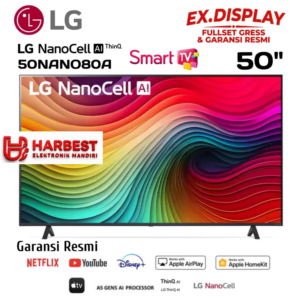 LG NanoCell TV AI 50 Smart TV 4K 50NANO80A HDR10 PRO Dolby Vision