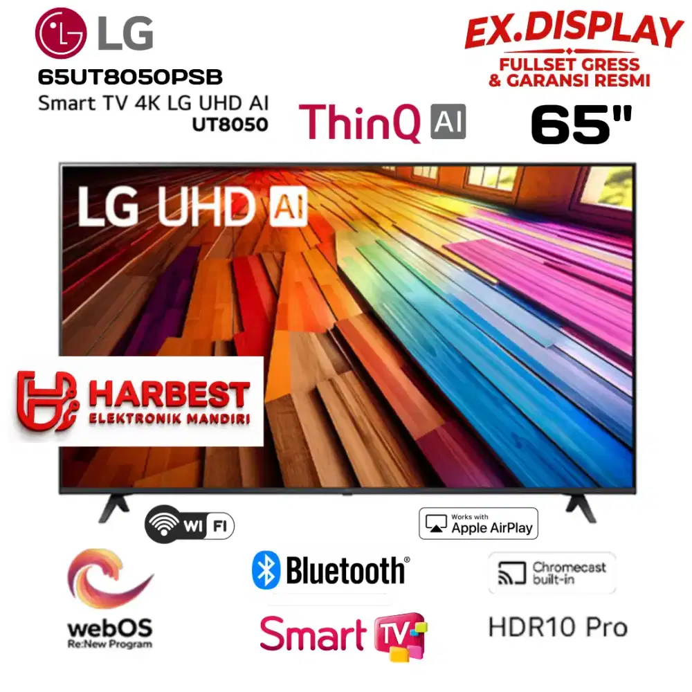 LG UHD 4K Smart TV 65 ThinQ 65UT8050PSB HDR10 PRO MagicRemote AIRPLAY