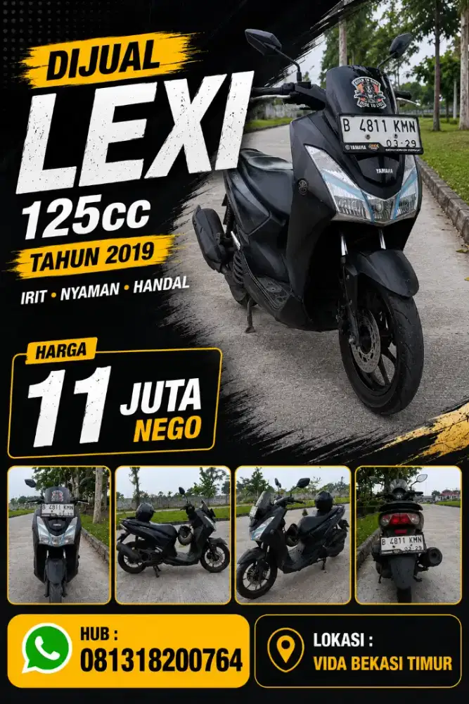 Dijual motor lexi 125 tahun 2019 Pajak Hidup dan Surat Surat Lengkap