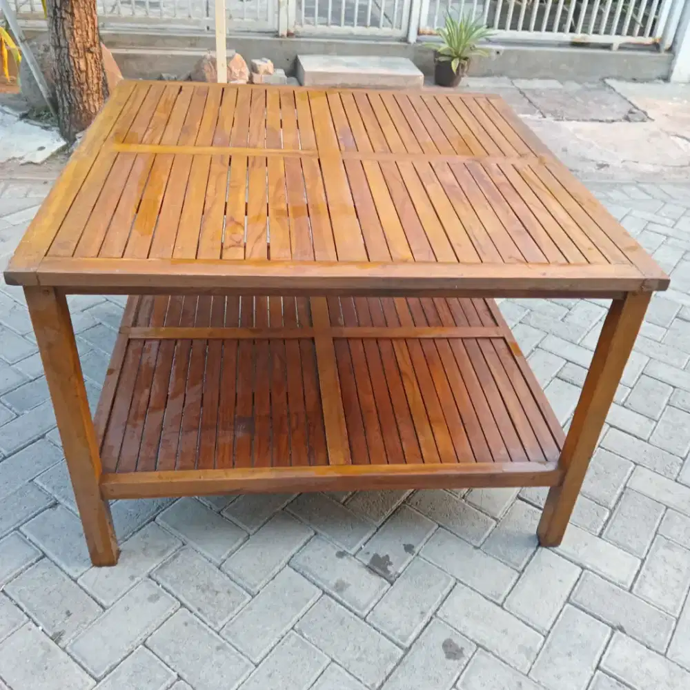 Meja serbaguna kayu 110x110x74
