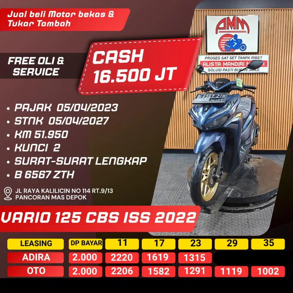 VARIO 125 CBS ISS 2022 KUNCI 2 CASH / KREDIT ALISTA