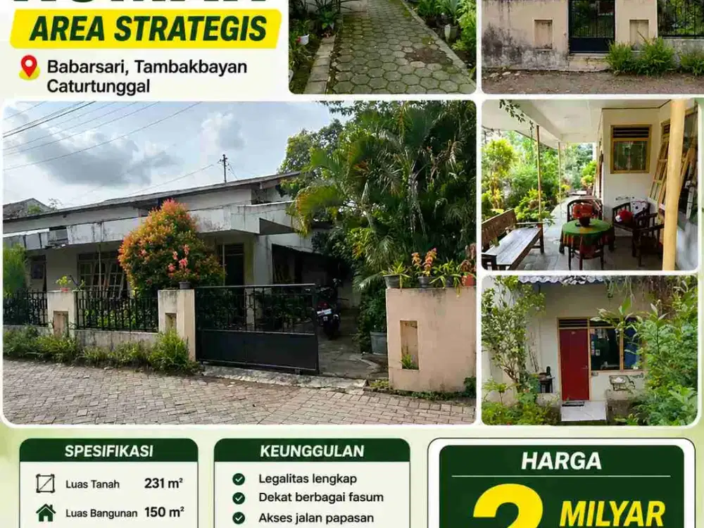 Dijual Rumah Strategis Babarsari Tambakbayan Caturtunggal Dekat Kampus