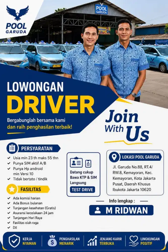 Lowongan Kerja Driver / Pengemudi (SIM A/B Active)