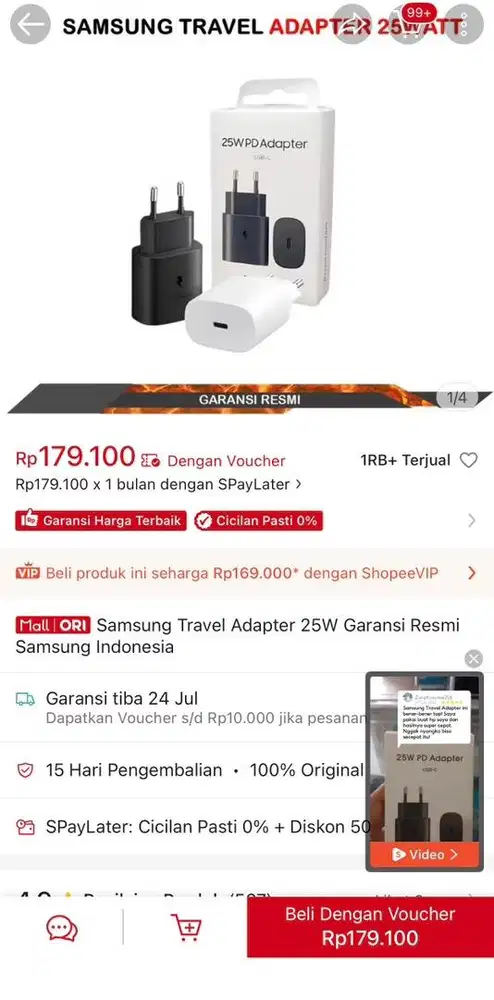 Batok charge samsung 25w