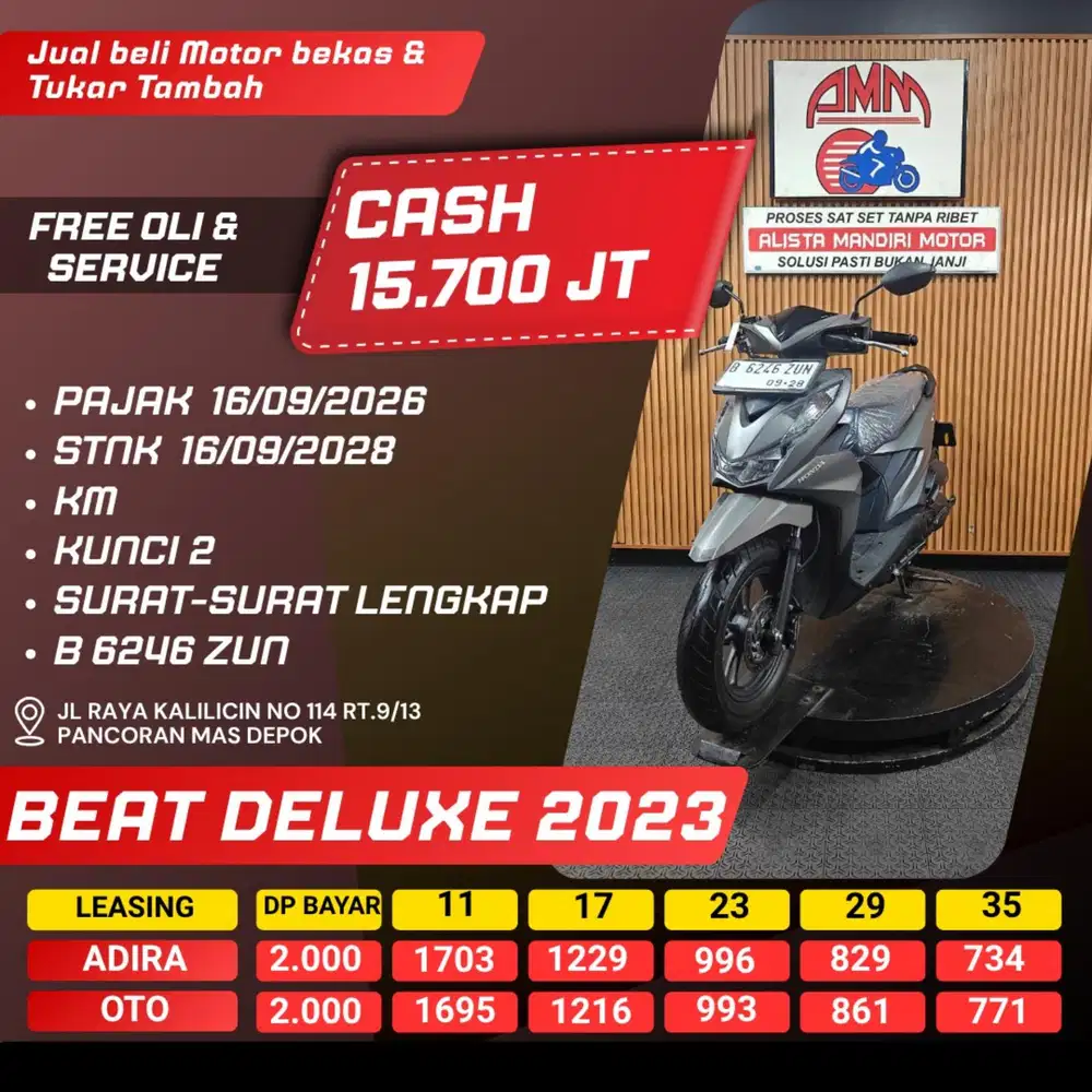 BEAT DELUXE 2023 PAJAK HIDUP KUNCI 2 CASH / KREDIT ALISTA