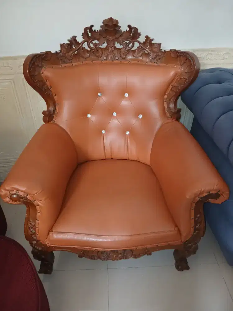 Satu set kursi tamu jati super ukiran jepara