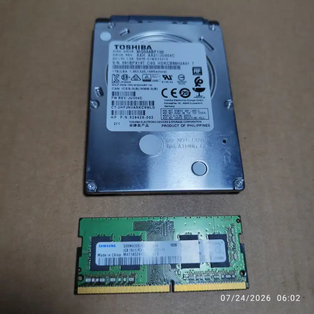 Hdd / hardisk/ hard disk laptop 1tb + sodimm ddr4
