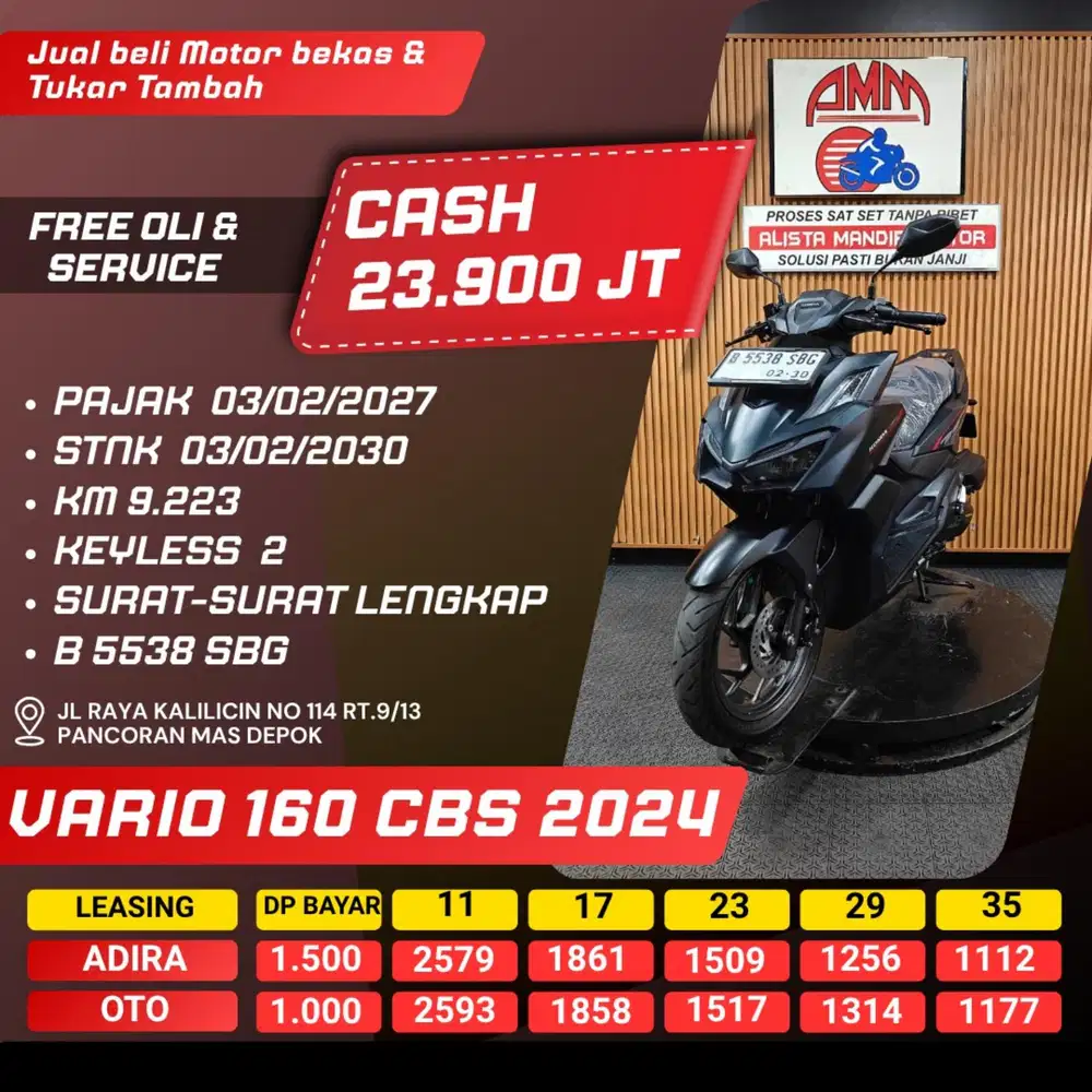 VARIO 160 CBS 2024 DP 1 JUTA PAJAK HIDUP CASH / KREDIT ALISTA