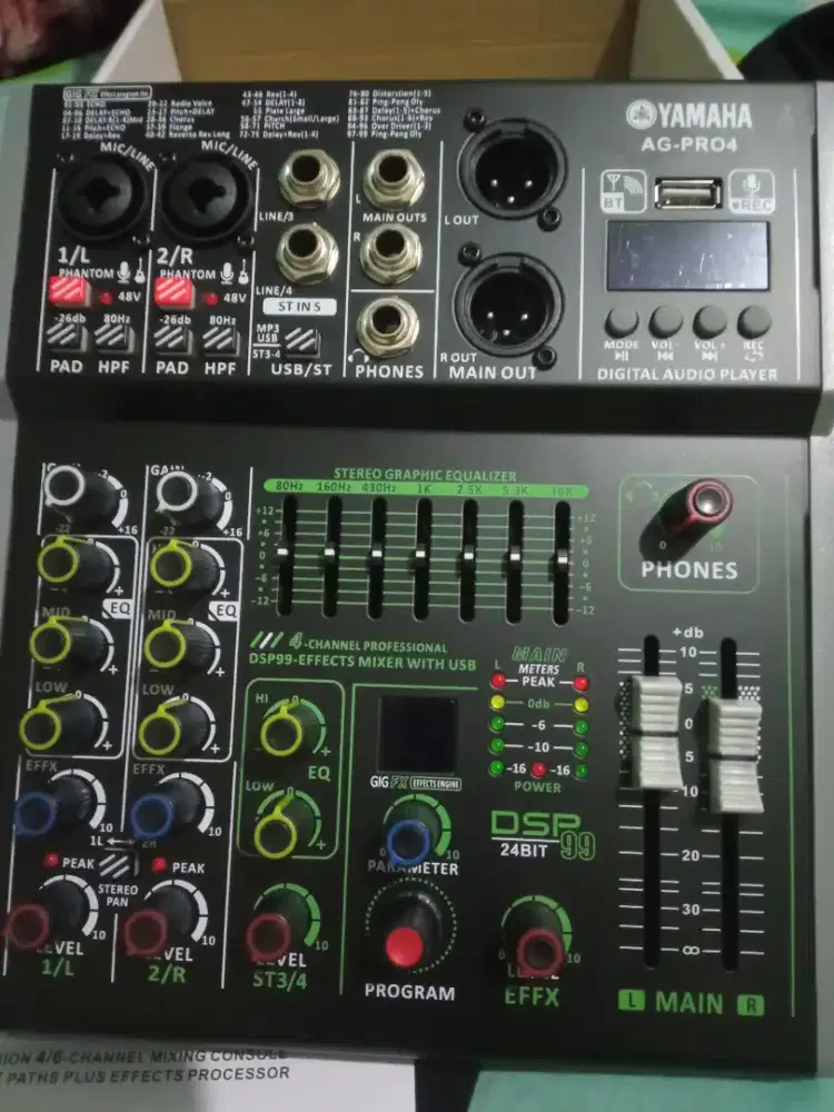 Mixer audio 99dsp, 4chanel, ada equalizer, bermerek,