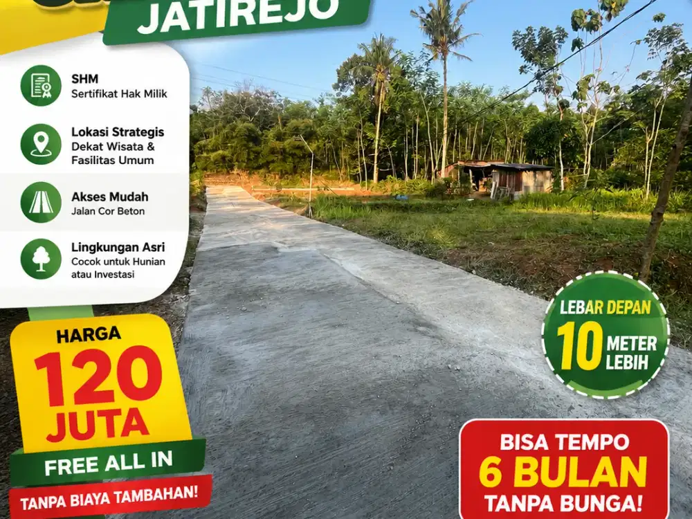 Dijual Tanah SHM Murah Jatirejo  Di Gunungpati Semarang Luas 141 m2 Harga 120 juta free all in Lokasi Di Tengah Kampung