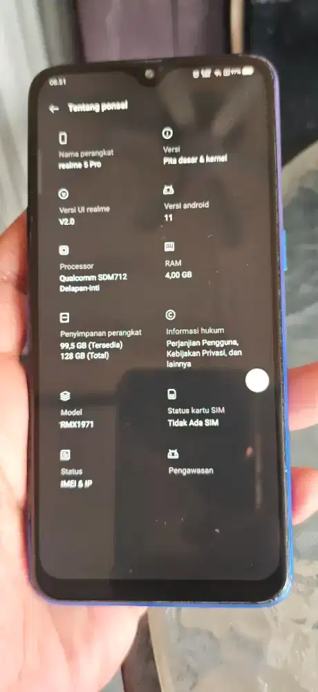JUAL HP REALME 5 PRO RAM 4/128 SECOND