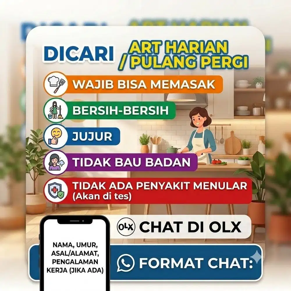 DICARI ART HARIAN PULANG PERGI - LOKASI DI GREEN LAKE Cipondoh