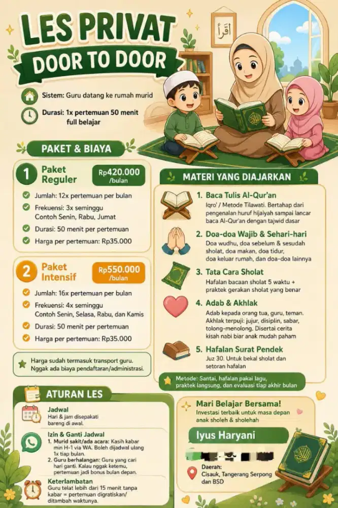 Les privat mengaji door to door