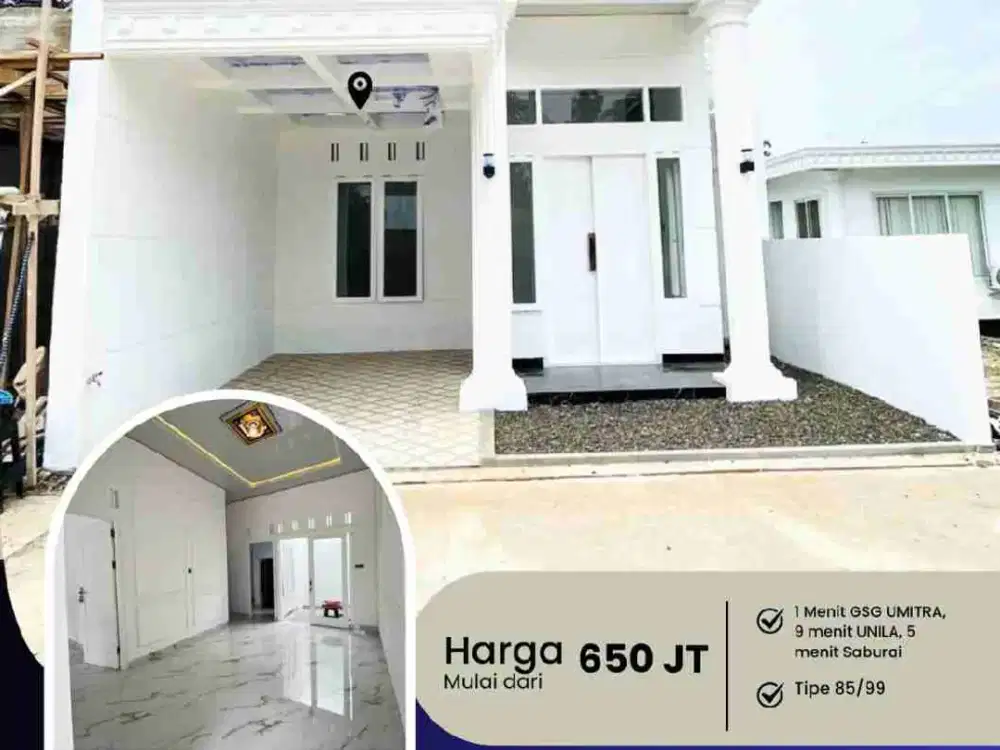 DI JUAL RUMAH MEWAH SANOV GUNUNG TERANG BANDAR LAMPUNG