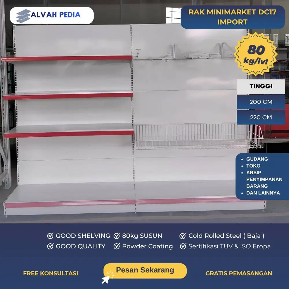 Rak Supermarket Type DC-17 Iron Back Supermarket Shelf Model baru dan
