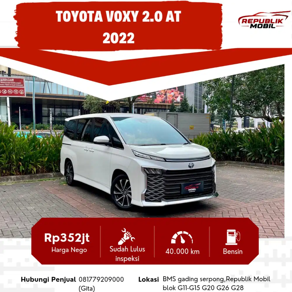 Toyota Voxy 2.0 CVT 2022 KM LOW PAJAK SUPER PANJANG!!!
