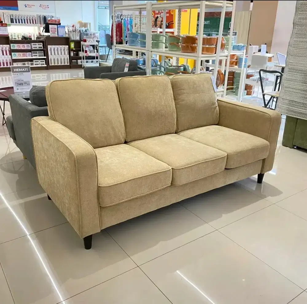 PROMO SOFA 3SEATER DGN PENYIMPANAN