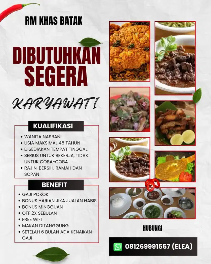 Lowongan kerja rumah makan khas batak