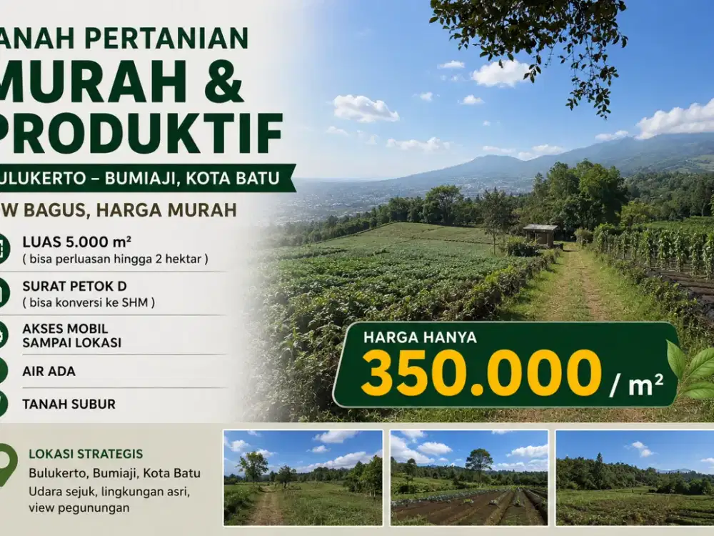 DIJUAL TANAH PERTANIAN YANG PRODUKTIF