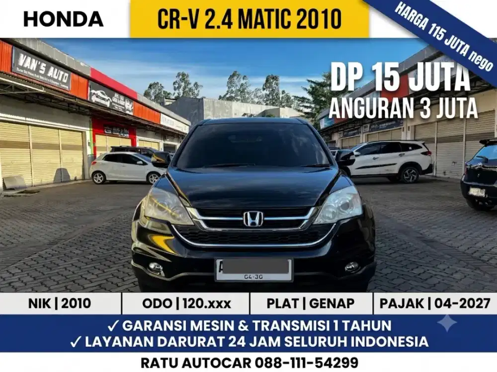 DP 15JT ANGSURAN 3 JUTA AJA CRV 2.4 MATIC 2010 FACELIFT HITAM