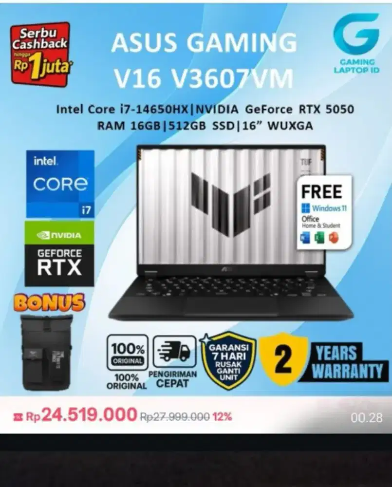 Jual Laptop Asus Gaming Second