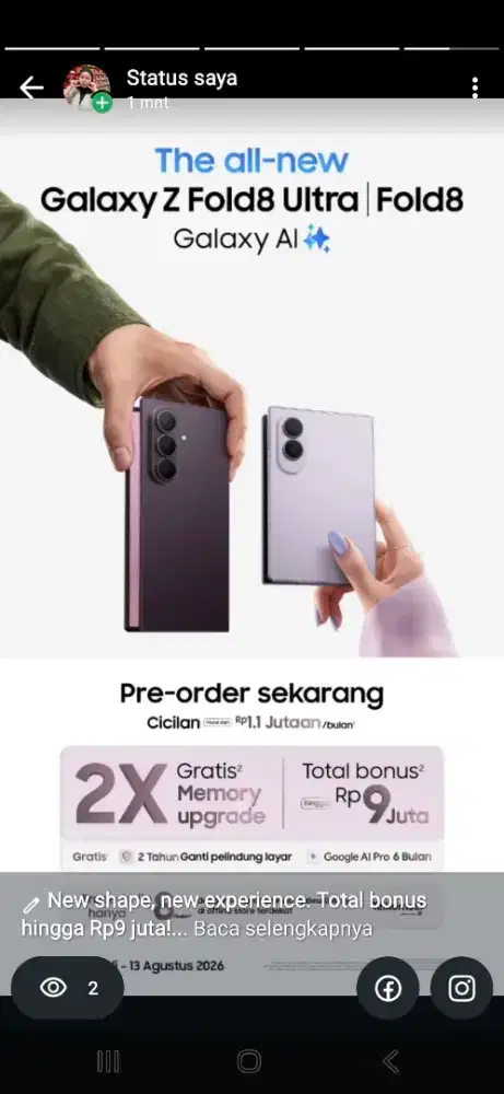 Pre order Samsung Galaxy Foldable 8