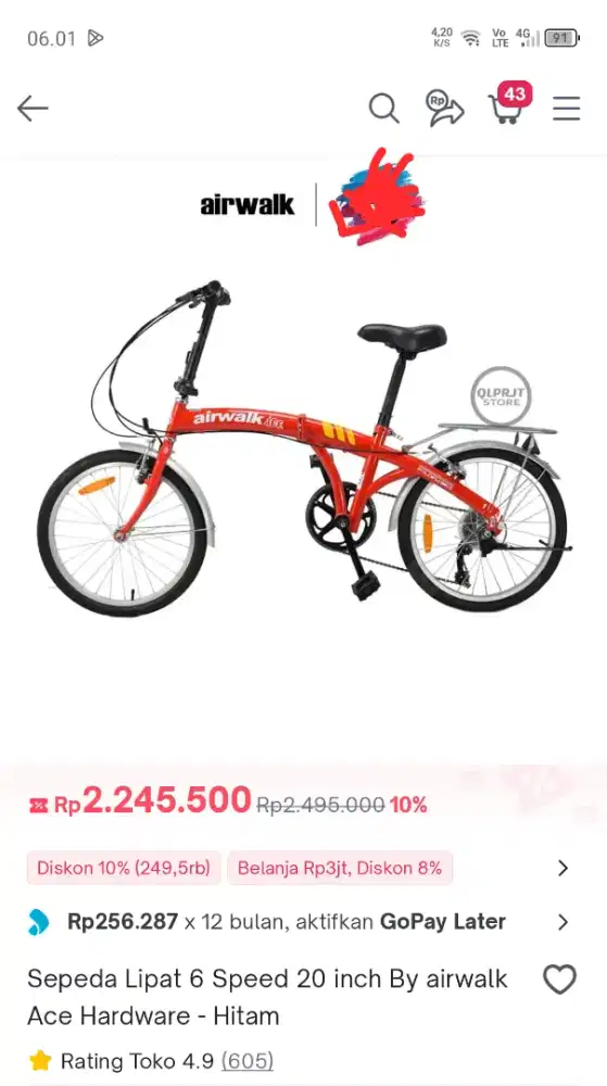 Sepeda Lipat Air Walk Normal