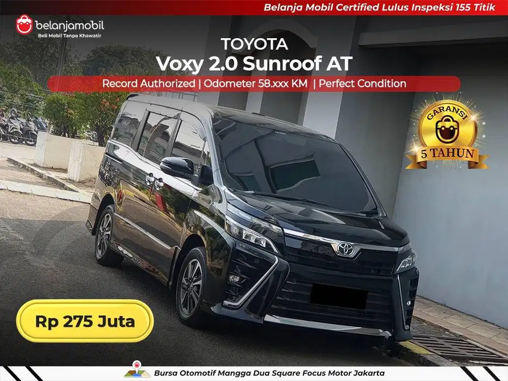 [ GARANSI 5TH ] Toyota Voxy 2.0 Sunroof AT 2020/2021