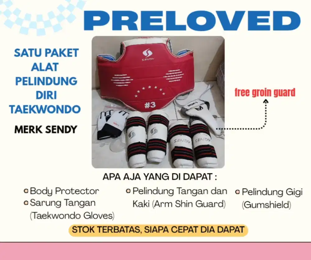 ONE SET PELINDUNG DIRI TAEKWONDO